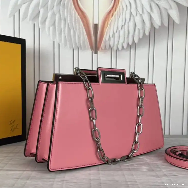 White Calf Leather In Peekaboo Medium Bag Cut Fendi 0629